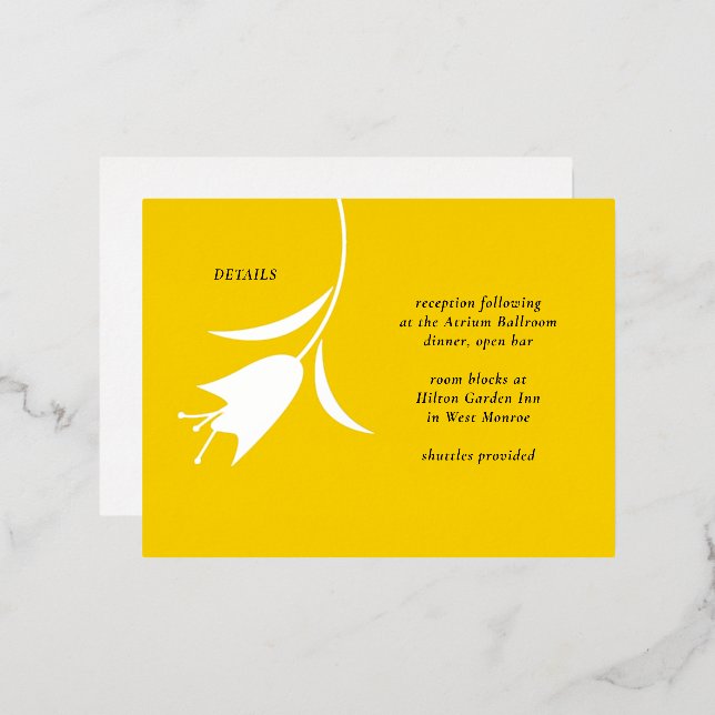 MOD FOIL TULIP WEDDING ENCLOSURE CARD (Front/Back)