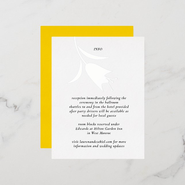 MOD FOIL TULIP WEDDING ENCLOSURE CARD (Front/Back)