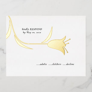 MOD FOIL TULIP WEDDING RSVP CARD