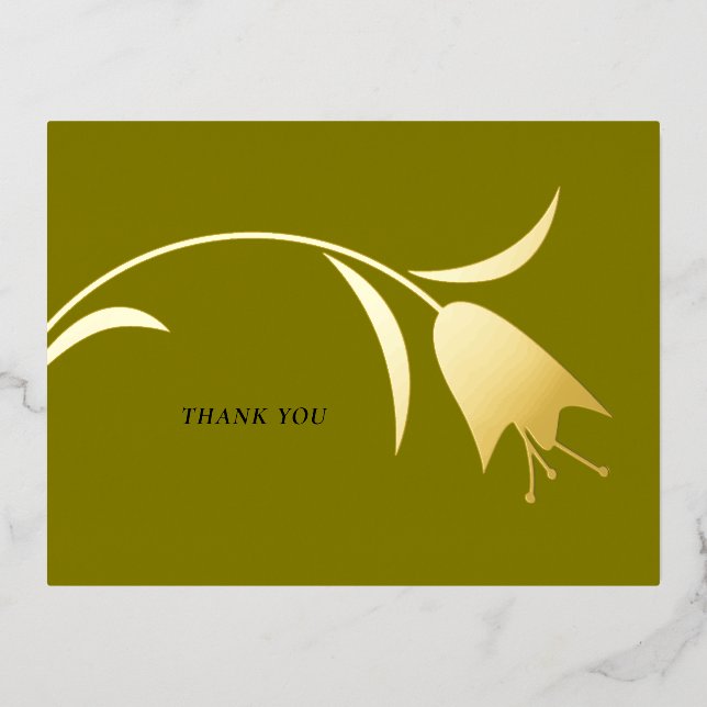 MOD FOIL TULIP WEDDING THANK YOU CARDS (Front)