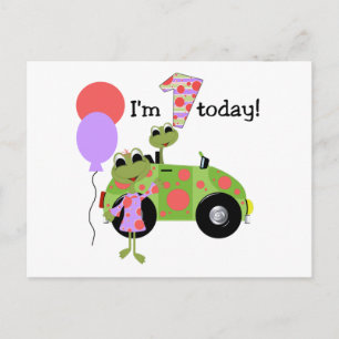Mod Frogs 1st Birthday Postcard