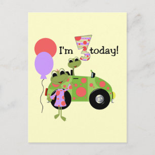 Mod Frogs 3rd Birthday Tshirts and Gifts Postcard