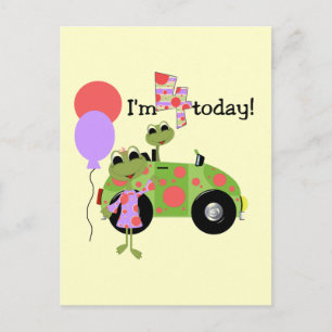 Mod Frogs 4th Birthday Tshirts and Gifts Postcard