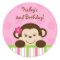 Mod Girl Monkey Cupcake Toppers Stickers