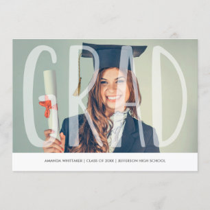 Mod Grad Letters Photo Graduation Announcement