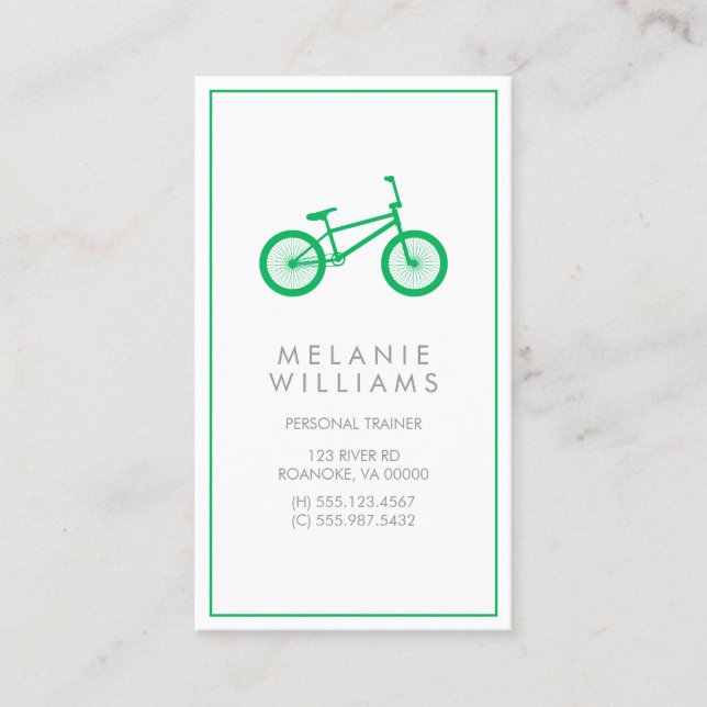 Mod Green Bicycle Business Card (Front)