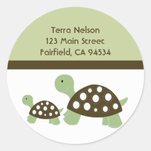 Mod Green Dot Turtles Address Label Sticker