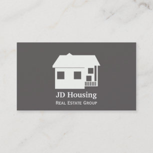 Mod Grey White Classy Real estate businesscards Business Card