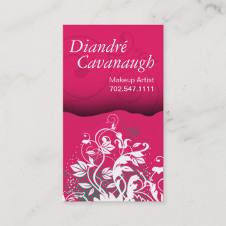 Mod Grunge Floral Makeup Artist template Business Card