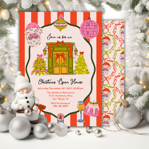 Mod Hand Drawn Christmas Open House Invitation