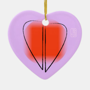 Mod Heart Love Heart-Shaped Ceramic Tree Decoration