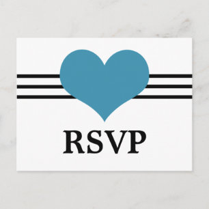 Mod Heart RSVP Postcard, Blue Invitation Postcard