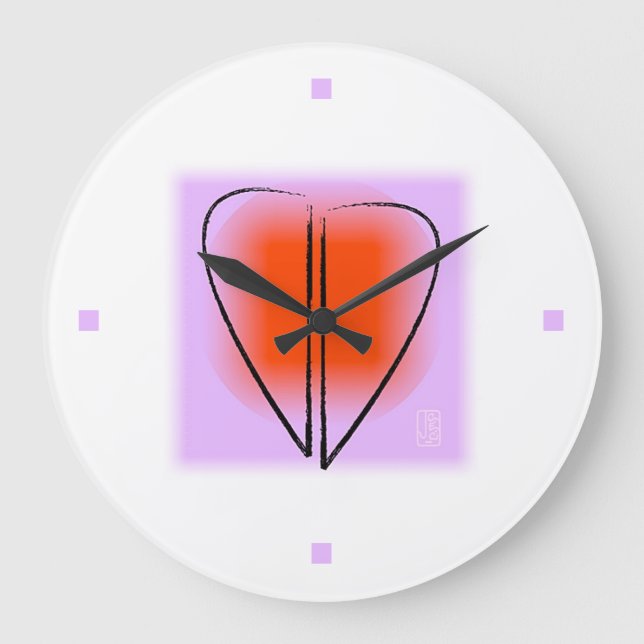 Mod Heart Wall Clock (Front)