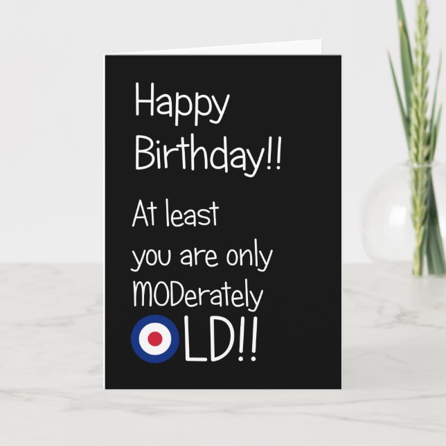 Mod humour birthday card (Front)