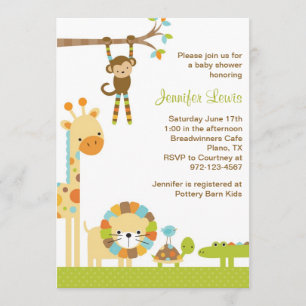 Mod Jungle Safari Baby Shower Invitation