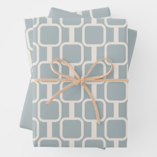 Mod Links Retro Modern Geometric Pattern Wrapping Paper Sheet