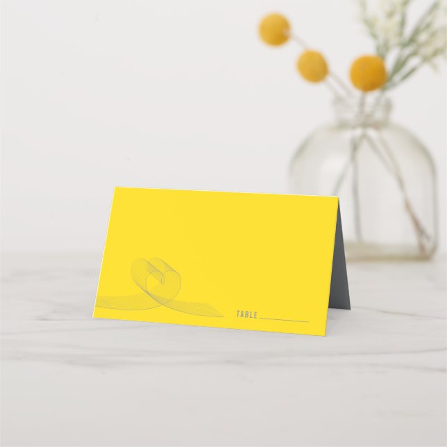 Mod Loopy Heart Abstract Love Lines Wedding Party Place Card (Front)