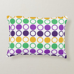 Mod Mardi Gras Dots Decorative Cushion