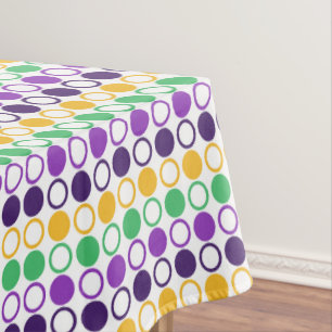 Mod Mardi Gras Dots Tablecloth