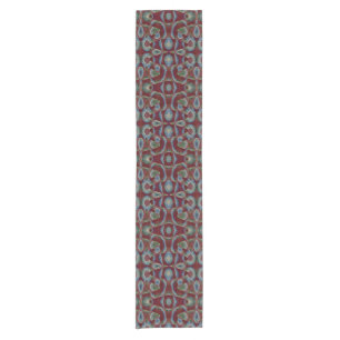 Mod Maroon Brown Abstract Short Table Runner