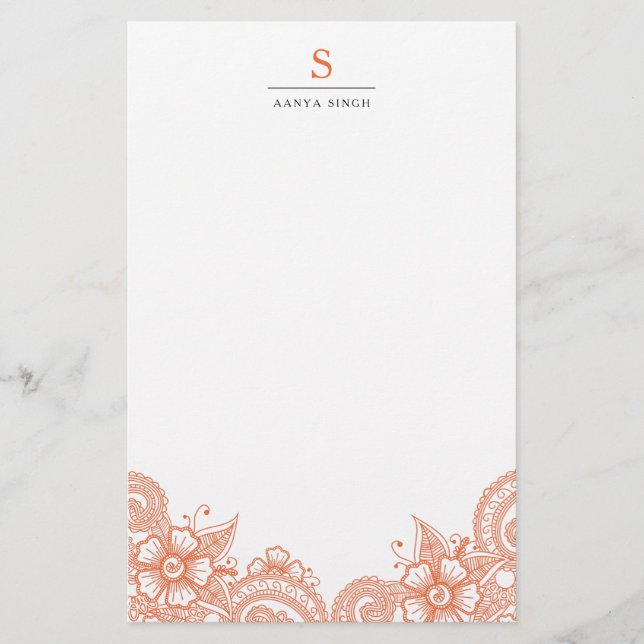 Mod Mehandi Personalised Stationery (Front)