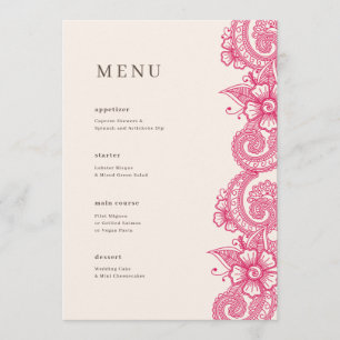 Mod Mehandi Wedding Dinner Menu