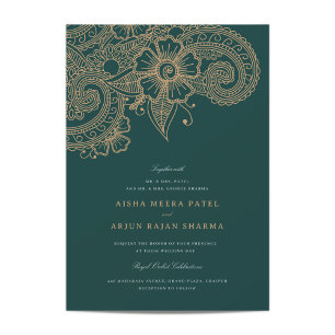 Mod Mehandi Wedding Invitation