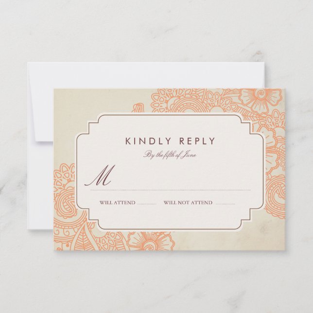 Mod Mehandi Wedding RSVP (Front)