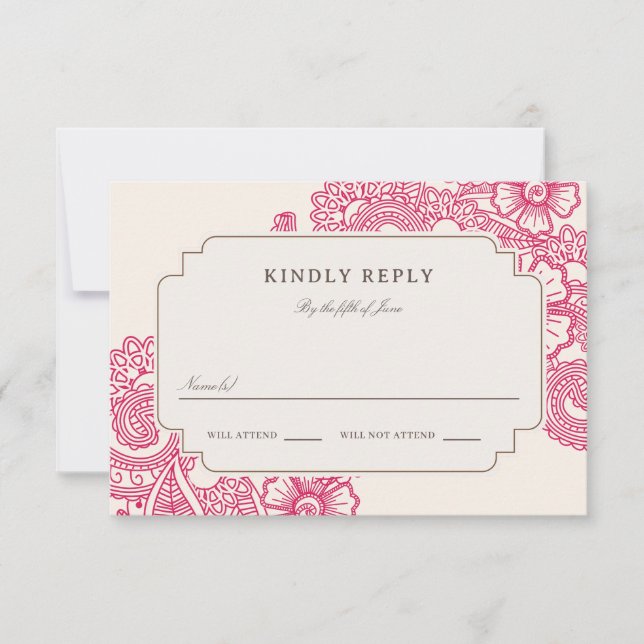 Mod Mehandi Wedding RSVP (Front)