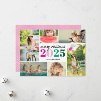 Mod Merry Christmas 6 Photo Collage Holiday Card