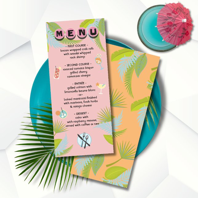 Mod Mid-Century Palms Menu Invitation (Creator Uploaded)