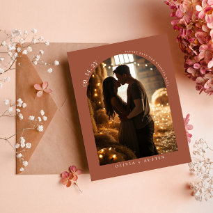 Mod Minimalist Terracotta Arch Photo Save the Date