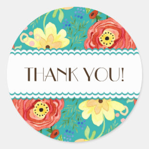 Mod Modern Floral Ranunculus Leaf Rose Bracket Classic Round Sticker