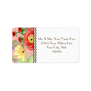Mod Modern Floral Ranunculus Leaf Rose Bracket Label