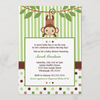 Mod Monkey Baby Shower invitation