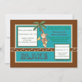MOD Monkey Birthday Invite - Personalise