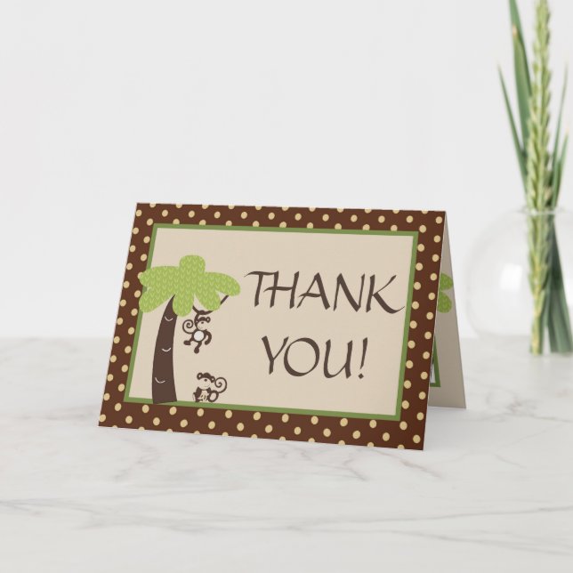Mod Monkey Time Folded Thank You Card (Front)