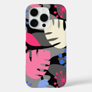 Mod Monstera Leaf Abstract Hawaiian Tropical -Grey iPhone 16 Pro Case