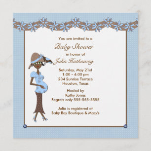 Mod Mother To Be Ethnic Boy Shower Invitation