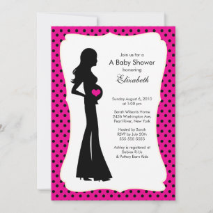 Mod Mum Baby Girl Baby Shower Hot Pink Invitation