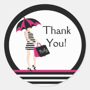Mod Mum Thank You Baby Shower Sticker