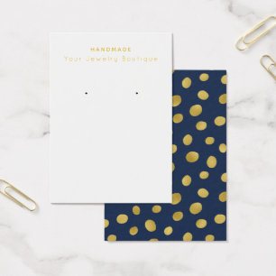 Mod Navy Blue Gold Circles Earring Display Cards