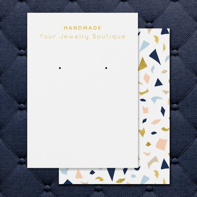 Mod Navy Peach Gold Terrazzo Earring Display Cards (Creator Uploaded)