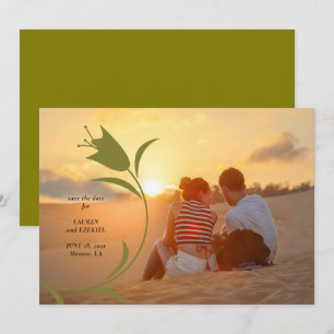 MOD OLIVE TULIP WEDDING SAVE THE DATE INVITATION