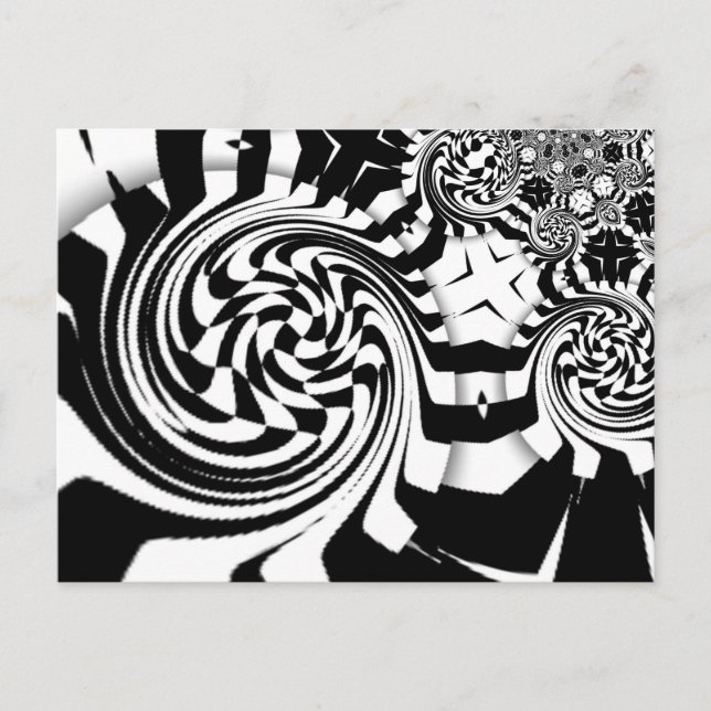 mod op art abstract phicadelic design postcard (Front)