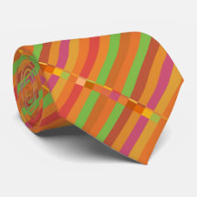 Mod Orange and Green Stripes and Squares