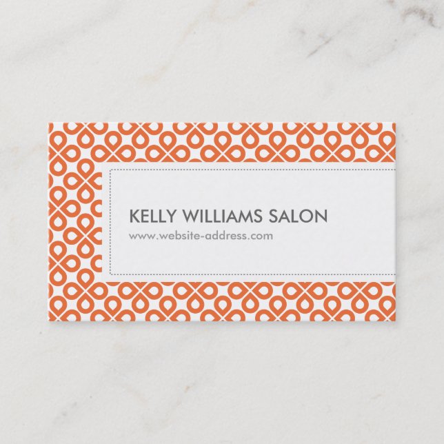 MOD ORANGE PATTERN Business Card (Front)