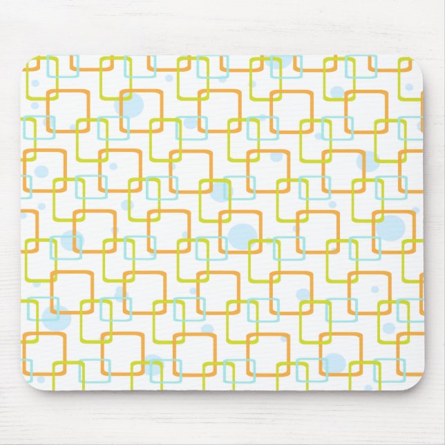 Mod Orange Squares Mouse Mat (Front)