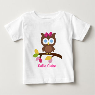 Mod Owl Design Birthday Party Invitation Favours Baby T-Shirt