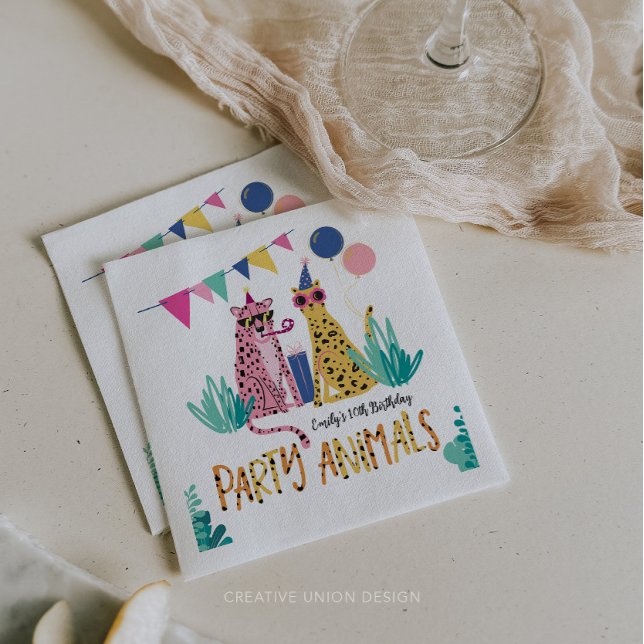 Mod Party Animals Kid's Birthday Party Napkin (Creator Uploaded)